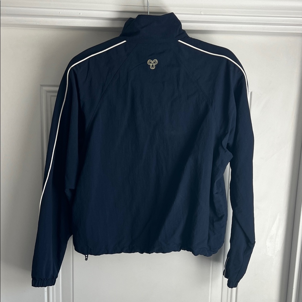 Aritzia Golden Brand Navy Bomber Jacket with White Stripes - Picture 4 of 4